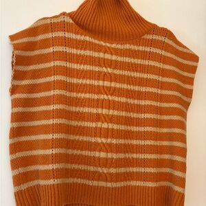 THML Orange Striped Sweater with Button Detail